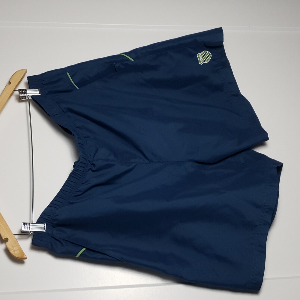 K-Swiss X-Large Navy Blue Green Men’s Athletic Shorts EUC